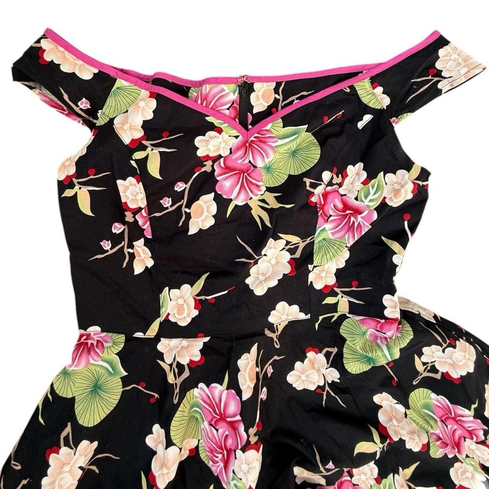Hell Bunny Black Floral Midi Dress